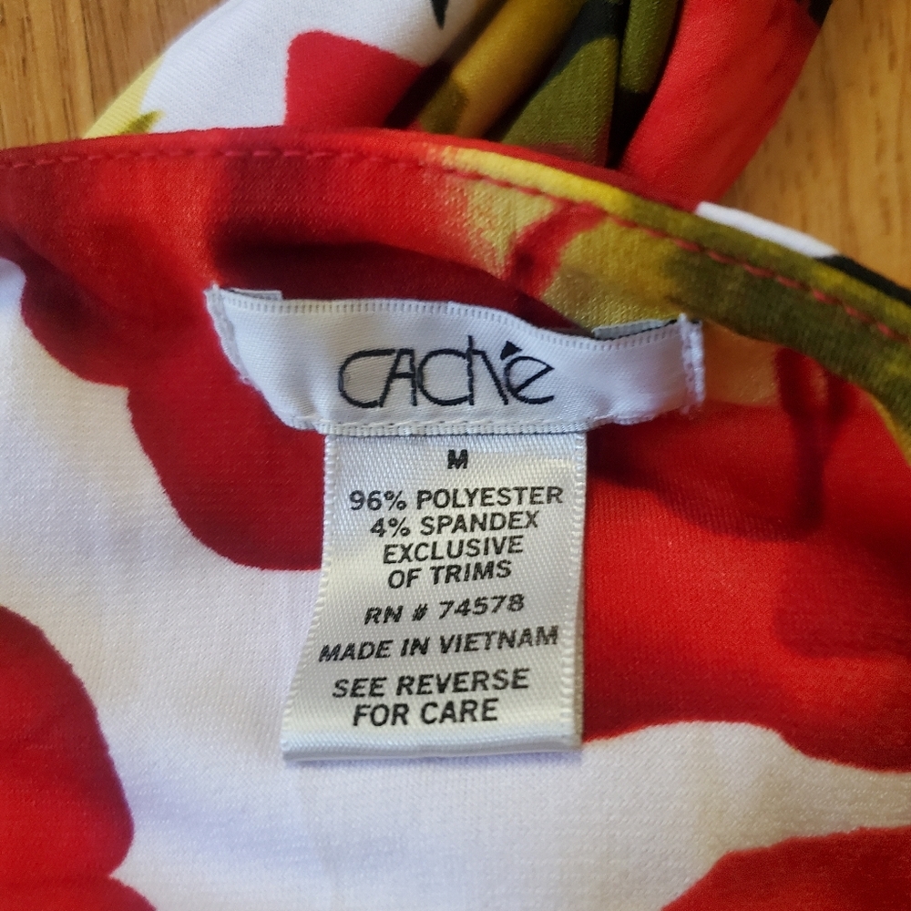 Cache All Over Floral Print Halter Baby Doll Blouse, Size Medium - Picture 6 of 6